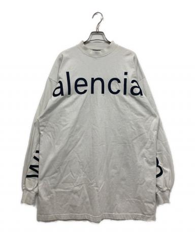 BALENCIAGA ホワイト ロゴ長袖カットソー 中古・古着通販】BALENCIAGA (バレンシアガ) ヴィンテージ加工フロント