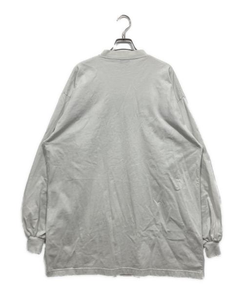 BALENCIAGA（バレンシアガ）BALENCIAGA (バレンシアガ) ヴィンテージ加工フロントロゴ長袖カットソーTシャツ ホワイト サイズ:1の古着・服飾アイテム