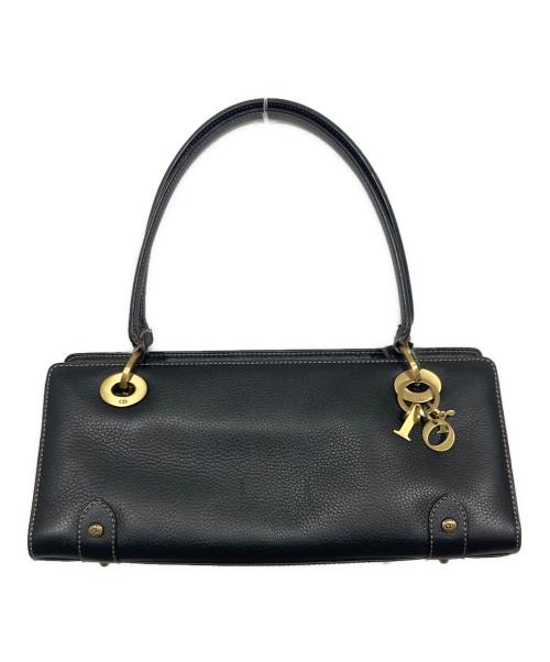 Christian Dior（クリスチャン ディオール）Christian Dior (クリスチャン ディオール) 横長レザーハンドバッグ / イーストウエストバッグ ブラックの古着・服飾アイテム