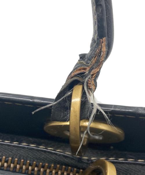 Christian Dior（クリスチャン ディオール）Christian Dior (クリスチャン ディオール) 横長レザーハンドバッグ / イーストウエストバッグ ブラックの古着・服飾アイテム