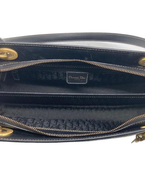 Christian Dior（クリスチャン ディオール）Christian Dior (クリスチャン ディオール) 横長レザーハンドバッグ / イーストウエストバッグ ブラックの古着・服飾アイテム