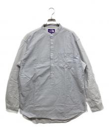 THE NORTHFACE PURPLELABEL（ザ・ノースフェイス パープルレーベル）の古着「Cotton Polyester OX Band Collar Shirt」｜ブルー