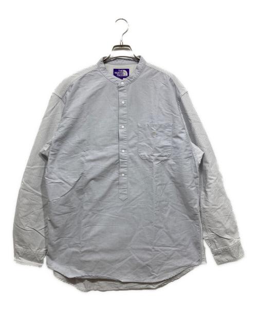 THE NORTHFACE PURPLELABEL（ザ・ノースフェイス パープルレーベル）THE NORTHFACE PURPLELABEL (ザ・ノースフェイス パープルレーベル) Cotton Polyester OX Band Collar Shirt ブルー サイズ:Lの古着・服飾アイテム