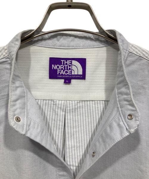 THE NORTHFACE PURPLELABEL（ザ・ノースフェイス パープルレーベル）THE NORTHFACE PURPLELABEL (ザ・ノースフェイス パープルレーベル) Cotton Polyester OX Band Collar Shirt ブルー サイズ:Lの古着・服飾アイテム