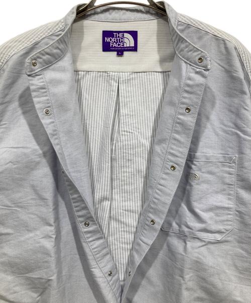 THE NORTHFACE PURPLELABEL（ザ・ノースフェイス パープルレーベル）THE NORTHFACE PURPLELABEL (ザ・ノースフェイス パープルレーベル) Cotton Polyester OX Band Collar Shirt ブルー サイズ:Lの古着・服飾アイテム