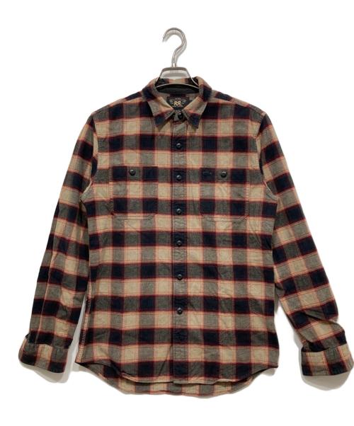RRL（ダブルアールエル）RRL (ダブルアールエル) FRANNEL SHIRT/フランネルチェックシャツ ブラウン サイズ:M 175/96A Slim Fitの古着・服飾アイテム