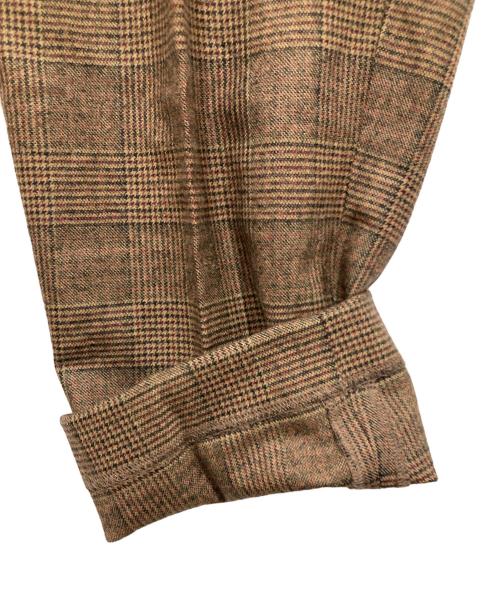 KOLOR（カラー）KOLOR (カラー) フランネルチェック 切替 テーパード スラックス ブラウン サイズ:1の古着・服飾アイテム