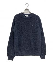 LACOSTE（ラコステ）の古着「ヘザーカラーリングワッフルニット」｜ネイビー