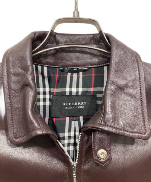 BURBERRY BLACK LABEL（バーバリーブラックレーベル）BURBERRY BLACK LABEL (バーバリーブラックレーベル) ラムレザージャケット ブラウン サイズ:Lの古着・服飾アイテム