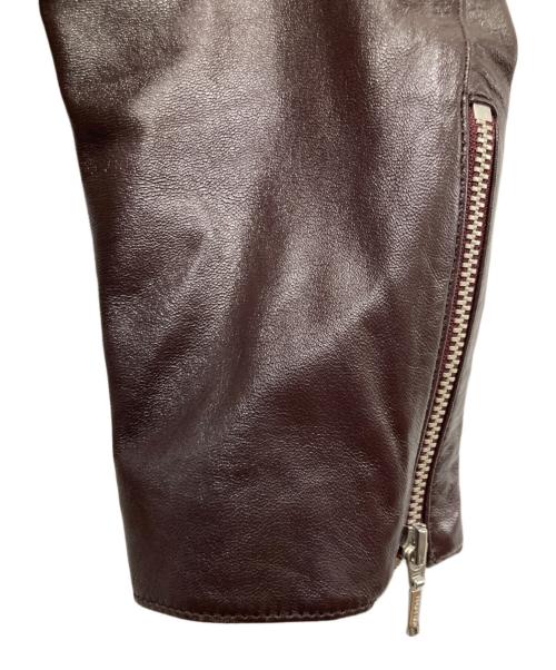 BURBERRY BLACK LABEL（バーバリーブラックレーベル）BURBERRY BLACK LABEL (バーバリーブラックレーベル) ラムレザージャケット ブラウン サイズ:Lの古着・服飾アイテム