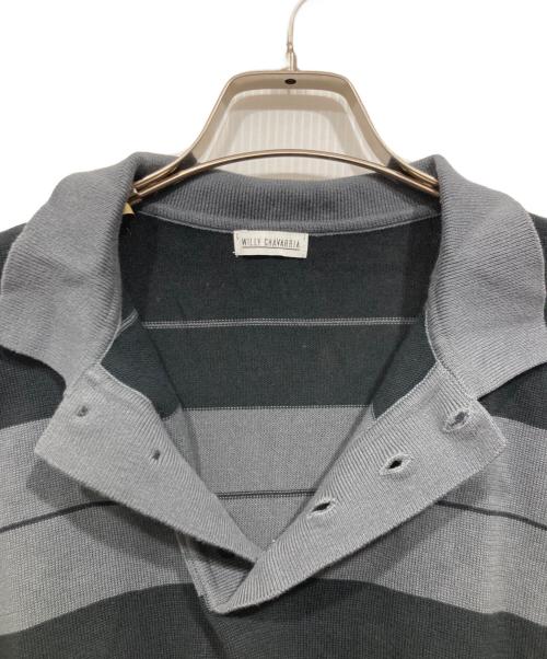 WILLY CHAVARRIA（ウィリーチャバリア）WILLY CHAVARRIA (ウィリーチャバリア) 長袖ニットポロシャツ グレー サイズ:Lの古着・服飾アイテム