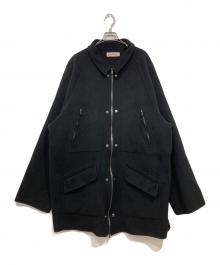 barbell object（バーベルオブジェクト）の古着「ダブルフェイスリバーウールコート / r/w off coat」｜ブラック