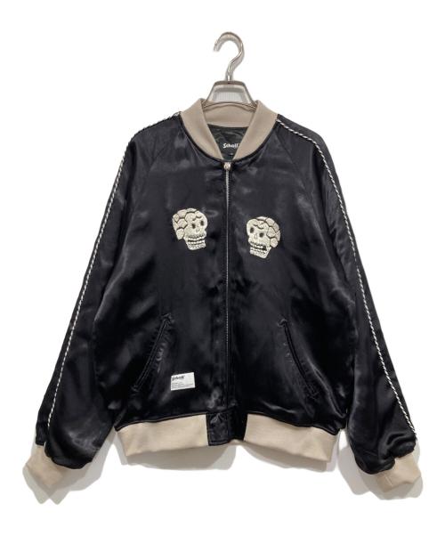 Schott（ショット）Schott (ショット) スーベニアジャケット / スカジャン / RAYON SUKA ASING JACKET 蛇髑髏 ブラック サイズ:Mの古着・服飾アイテム