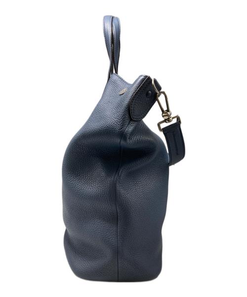 BALLY（バリー）BALLY (バリー) 2WAYレザートートバッグ ブルー×ホワイトの古着・服飾アイテム