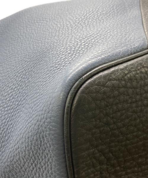 BALLY（バリー）BALLY (バリー) 2WAYレザートートバッグ ブルー×ホワイトの古着・服飾アイテム