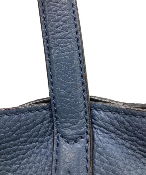 BALLY（バリー）BALLY (バリー) 2WAYレザートートバッグ ブルー×ホワイトの古着・服飾アイテム