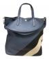 BALLY（バリー）の古着「2WAYレザートートバッグ」｜ブルー×ホワイト