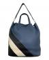 BALLY (バリー) 2WAYレザートートバッグ ブルー×ホワイト：10000円
