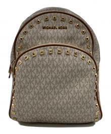 MICHAEL KORS（マイケル・コース）の古着「スタッズ付リュック/MK柄　バックパック」｜ベージュ