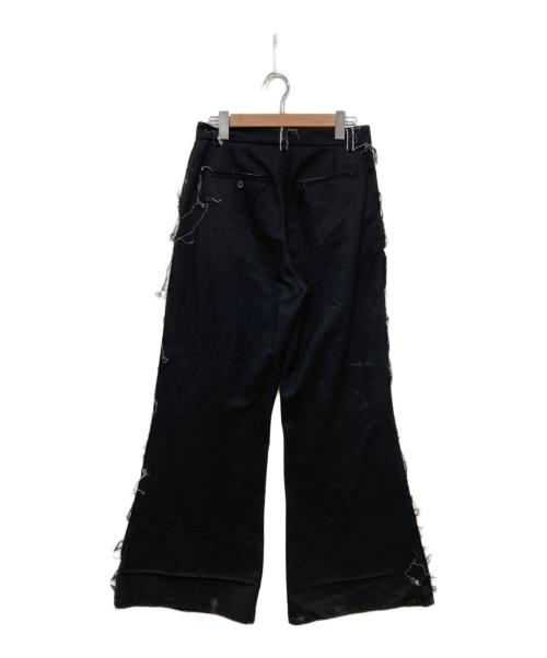 seyto（セイト）seyto (セイト) ダメージラインフレアパンツ ブラック サイズ:3の古着・服飾アイテム