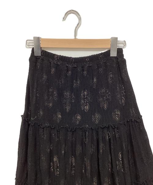merry jenny（メリージェニー）merry jenny (メリージェニー) ROSEレースカットティアードスカート ブラック サイズ:Fの古着・服飾アイテム