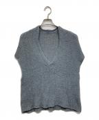 JURGEN LEHLヨーガンレール）の古着「コットンリネンシャギーニットベスト / 綿麻Vネック」｜グレー