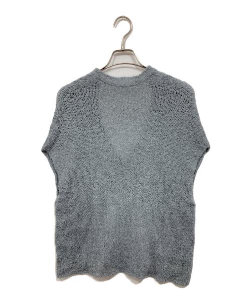 JURGEN LEHL（ヨーガンレール）JURGEN LEHL (ヨーガンレール) コットンリネンシャギーニットベスト / 綿麻Vネック グレー サイズ:Mの古着・服飾アイテム