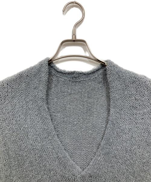 JURGEN LEHL（ヨーガンレール）JURGEN LEHL (ヨーガンレール) コットンリネンシャギーニットベスト / 綿麻Vネック グレー サイズ:Mの古着・服飾アイテム