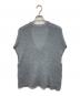 JURGEN LEHL (ヨーガンレール) コットンリネンシャギーニットベスト / 綿麻Vネック グレー サイズ:M：8000円