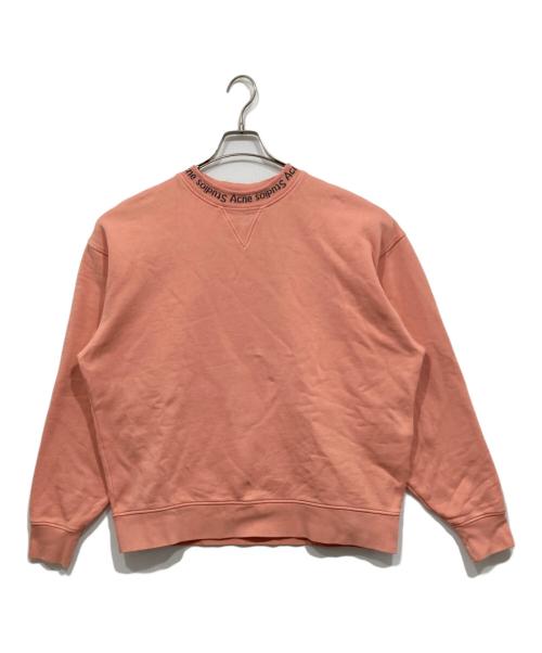 Acne studios（アクネ ストゥディオズ）ACNE STUDIOS (アクネ ストゥディオス) YANA AS RIB ロゴスウェット ピンク サイズ:XXSの古着・服飾アイテム
