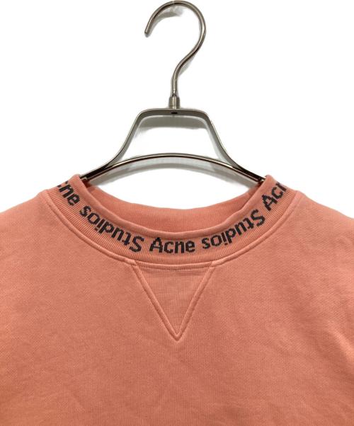 Acne studios（アクネ ストゥディオズ）ACNE STUDIOS (アクネ ストゥディオス) YANA AS RIB ロゴスウェット ピンク サイズ:XXSの古着・服飾アイテム