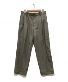 WACKO MARIA（ワコマリア）の古着「テーパードトラウザーパンツ / DOUBLE PLEATED CHINO TROUSERS -TYPE-2-」｜グリーン