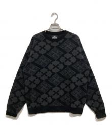 BUDSPOOL×Gakkin（バッズプール×ガッキン）の古着「クルーネックニット / 花罰家紋 COTTON KNIT」｜ブラック