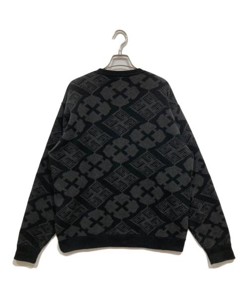 BUDSPOOL（バッズプール）BUDSPOOL (バッズプール) Gakkin (ガッキン) クルーネックニット / 花罰家紋 COTTON KNIT ブラック サイズ:Lの古着・服飾アイテム