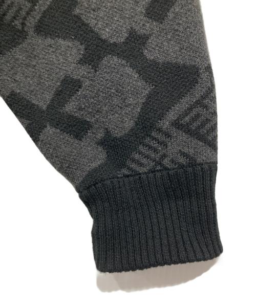 BUDSPOOL（バッズプール）BUDSPOOL (バッズプール) Gakkin (ガッキン) クルーネックニット / 花罰家紋 COTTON KNIT ブラック サイズ:Lの古着・服飾アイテム