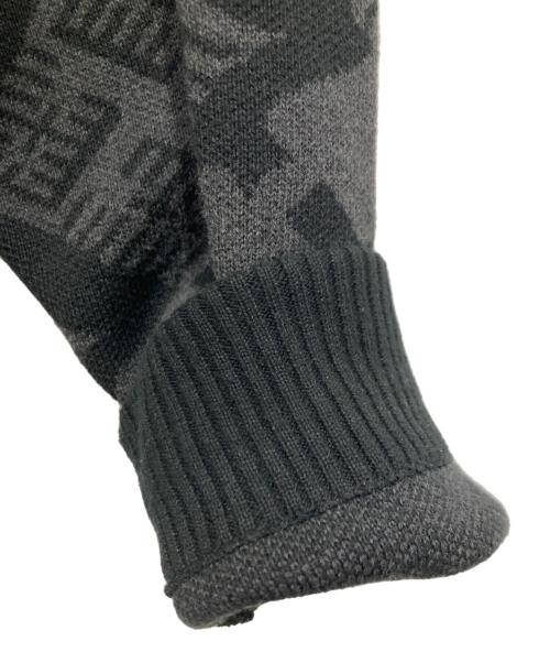 BUDSPOOL（バッズプール）BUDSPOOL (バッズプール) Gakkin (ガッキン) クルーネックニット / 花罰家紋 COTTON KNIT ブラック サイズ:Lの古着・服飾アイテム