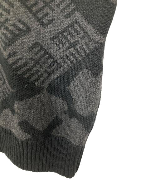 BUDSPOOL（バッズプール）BUDSPOOL (バッズプール) Gakkin (ガッキン) クルーネックニット / 花罰家紋 COTTON KNIT ブラック サイズ:Lの古着・服飾アイテム