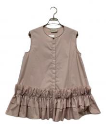 UNITED ARROWS（ユナイテッドアローズ）の古着「ギャザーノースリーブブラウス」｜ベージュ