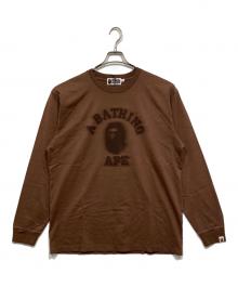 A BATHING APE（ア ベイシング エイプ）の古着「GARMENT DYE COLLEGE RELAXED FIT LS TEE」｜ブラウン