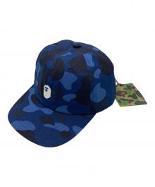 A BATHING APE（ア ベイシング エイプ）の古着「COLOR CAMO APE HEAD ONE POINT PANEL CAP」｜ネイビー