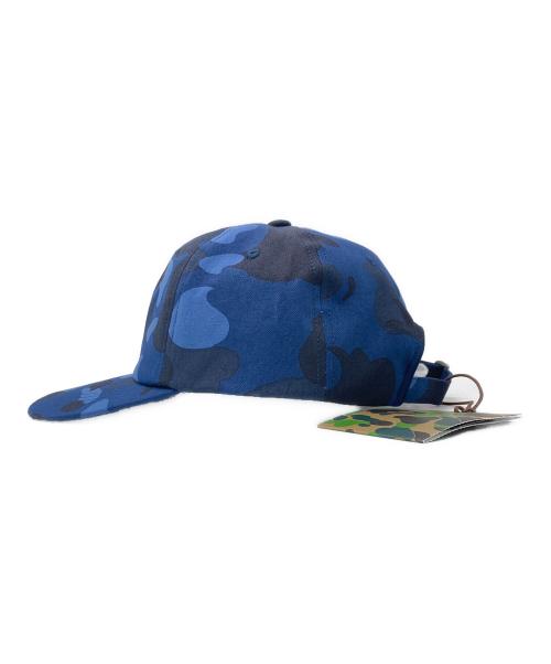 A BATHING APE（ア ベイシング エイプ）A BATHING APE (ア ベイシング エイプ) COLOR CAMO APE HEAD ONE POINT PANEL CAP ネイビー サイズ:F 未使用品の古着・服飾アイテム