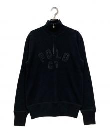 POLO RALPH LAUREN（ポロ・ラルフローレン）の古着「ハーフジップスウェット」｜ブラック