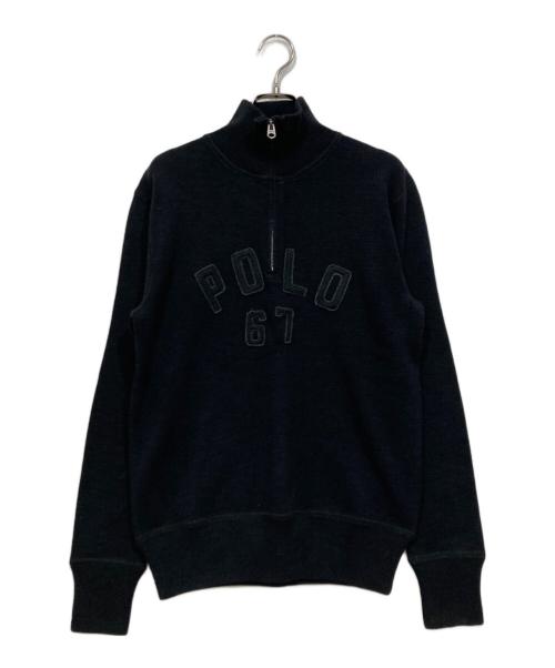 POLO RALPH LAUREN（ポロ・ラルフローレン）POLO RALPH LAUREN (ポロ・ラルフローレン) ハーフジップスウェット ブラック サイズ:Sの古着・服飾アイテム