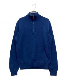 POLO RALPH LAUREN（ポロ・ラルフローレン）の古着「ハーフジップニット」｜ブルー