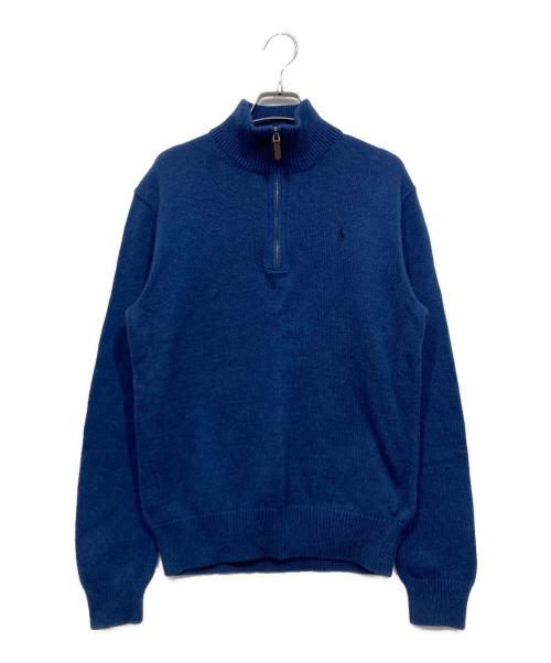 POLO RALPH LAUREN（ポロ・ラルフローレン）POLO RALPH LAUREN (ポロ・ラルフローレン) ハーフジップニット ブルー サイズ:Sの古着・服飾アイテム
