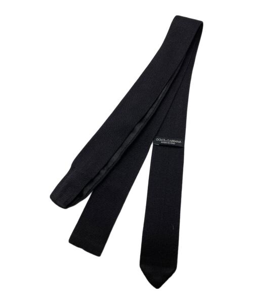 DOLCE & GABBANA（ドルチェ＆ガッバーナ）DOLCE & GABBANA (ドルチェ＆ガッバーナ) シルクニットネクタイ ブラック サイズ:-の古着・服飾アイテム