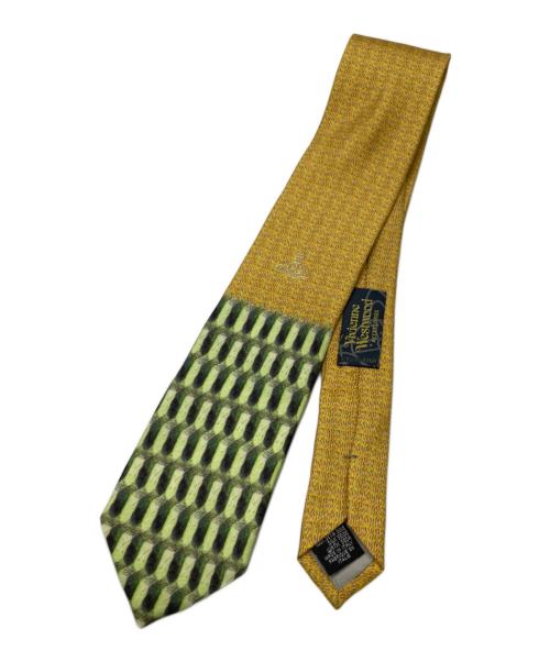 Vivienne Westwood（ヴィヴィアンウエストウッド）Vivienne Westwood (ヴィヴィアンウエストウッド) センターオーブ転写プリントネクタイ イエロー サイズ:-の古着・服飾アイテム