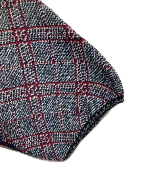 45R（フォーティファイブ・アール）45R (フォーティファイブ・アール) 総柄コットン半袖ニット ネイビー サイズ:Freeの古着・服飾アイテム