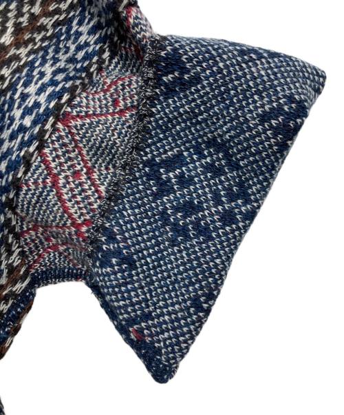 45R（フォーティファイブ・アール）45R (フォーティファイブ・アール) 総柄コットン半袖ニット ネイビー サイズ:Freeの古着・服飾アイテム