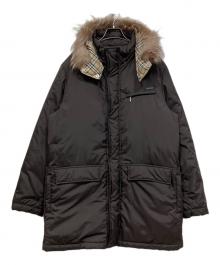 BURBERRY BLACK LABEL（バーバリーブラックレーベル）の古着「フォックスファー付ダウンコート」｜ブラウン